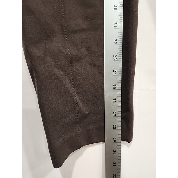 J. Jill Ponte Slim Leg Pants Womens L Dark Brown 34‎ Waist 29 Inseam Pull On - Picture 3 of 7